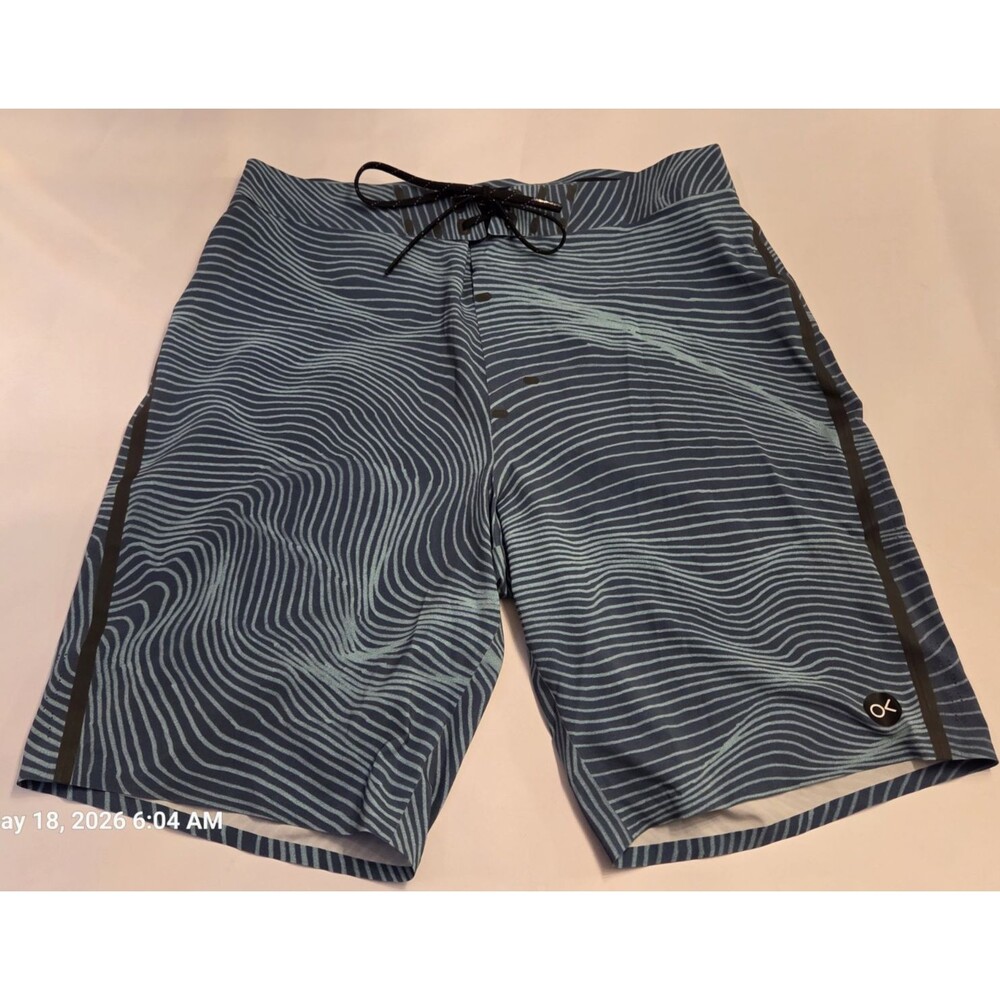 Outerknown Apex Trunks Board Shorts Men’s Size 30 Kelly Slater Blue Green Surf